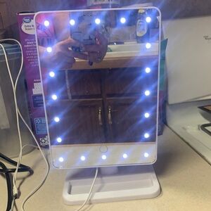 Lighted Makeup Vanity Mirror - LED Bulb Accent, White